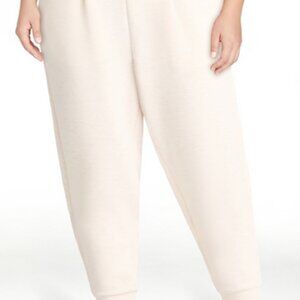 Avia Women's Scuba Knit Pleat Joggers with Pockets, Wheat Heather, XXXL 22 NEW